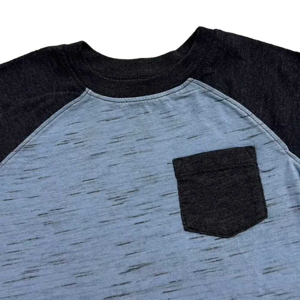 Old Navy 2T Blue & Navy Raglan Pocket Tee Shirt